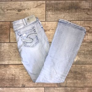 SILVER light denim bootcut jeans 32x33 Aiko